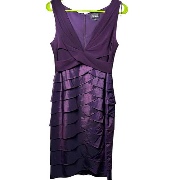 Adrianna Papell Tiered Sheath Midi Dress Purple Size 6 - Picture 1 of 10